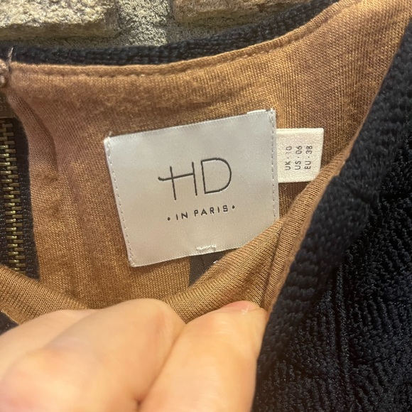 Anthropologie HD in Paris Color Block Pencil Skirt Neutrals Textured SZ 6 preppy - Picture 6 of 12